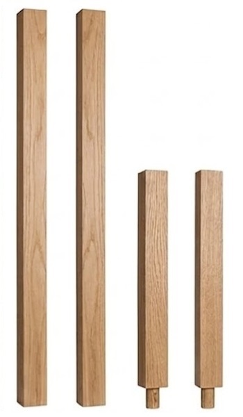 Lacquered Finish 90mm Oak Plain Square Newels